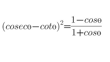 Prove: (cosecΘ-cotΘ)²= (1-cosΘ)/(1+cosΘ) | Ex- 8.4 Q5(I) | Class 10th Trigonometry