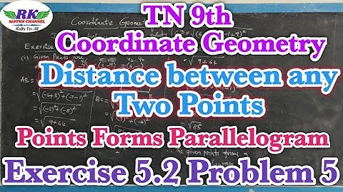 TN 9th Maths|Coordinate Geometry|Distance Between Two Points|Exercise 5.2|Problem 5|in tamil