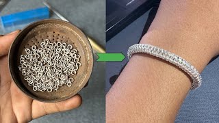 Silver 100g handmade jewelry | How it's made | How to make silver bracelet