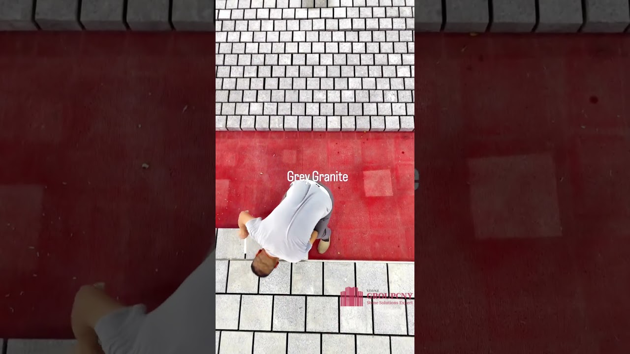 Our gray granite is being dry-laid