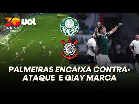 PALMEIRAS AMPLIA! CORINTHIANS PERDE A BOLA NO MEIO E GIAY COMPLETA BELA JOGADA COLETIVA