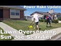 Sunjoe Scarifier Review and Ugly Lawn Power Rake Update.  DIY How to fix ugly lawn