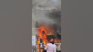 Shocking scene –APSRTC bus caught fire at shankaramatam singal🔥Luckily everyone safe🙏 #liveupdates