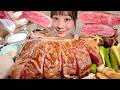 ASMR Giant Wagyu T-Bone Steak 1kg【Mukbang/ Eating Sounds】【English subtitles】