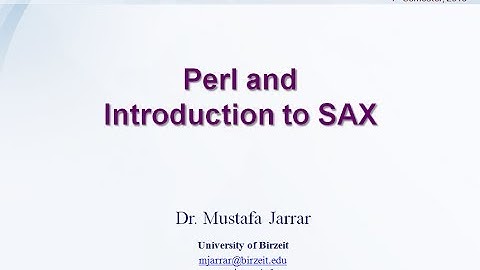 Perl and introduction to SAX (Part 2/7)