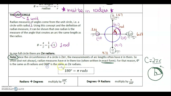 MHF4U 6.1 Radian Measure