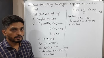 Complex Analysis | Unit 1 | Lecture 21 | Every Convergent Sequence has unique limit