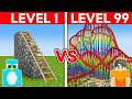 Level 1 to 100 Rollercoasters in Minecraft!