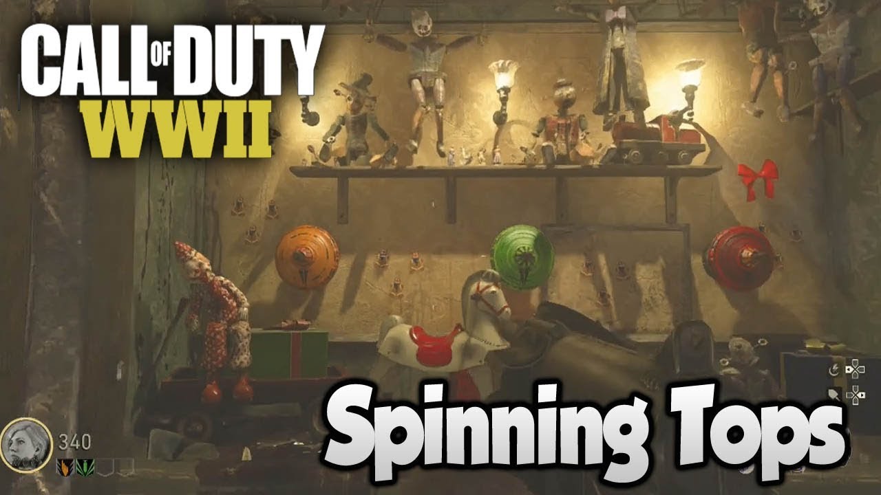 COD WW2 Zombies The Final Reich Easter Egg Step 1 (Coloured Spinning