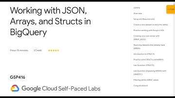 Working with JSON Arrays and Structs in BigQuery Qwiklabs