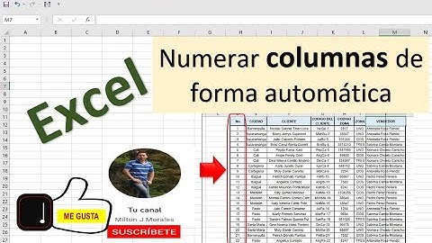 Numerar columnas en Excel de forma automática. Aprende fácil y gratis.