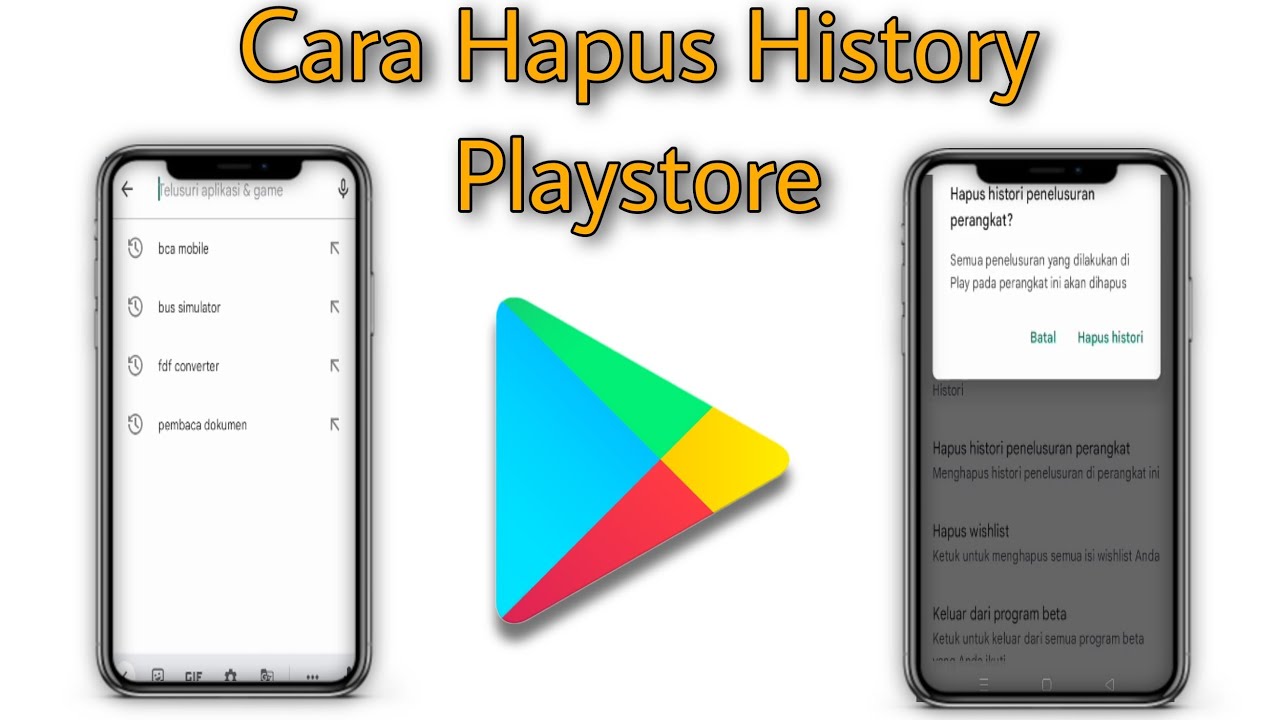 cara hapus history google play store YouTube