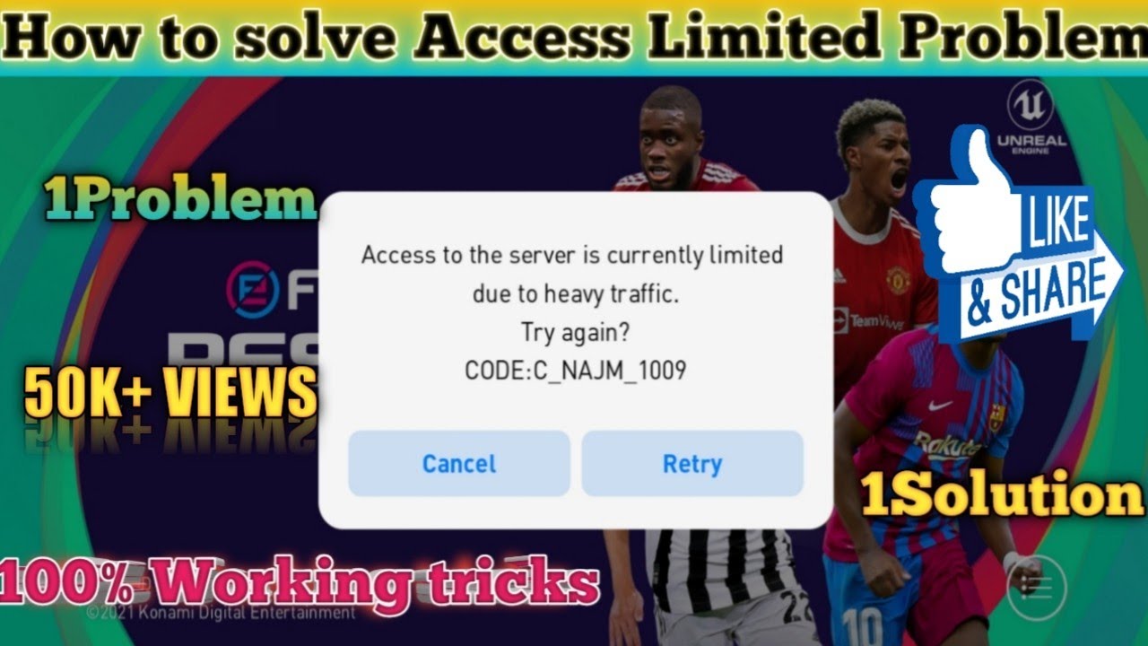 How to solve Access to the Server is Currently Limited Problem||Why this problem & solution PES 2021