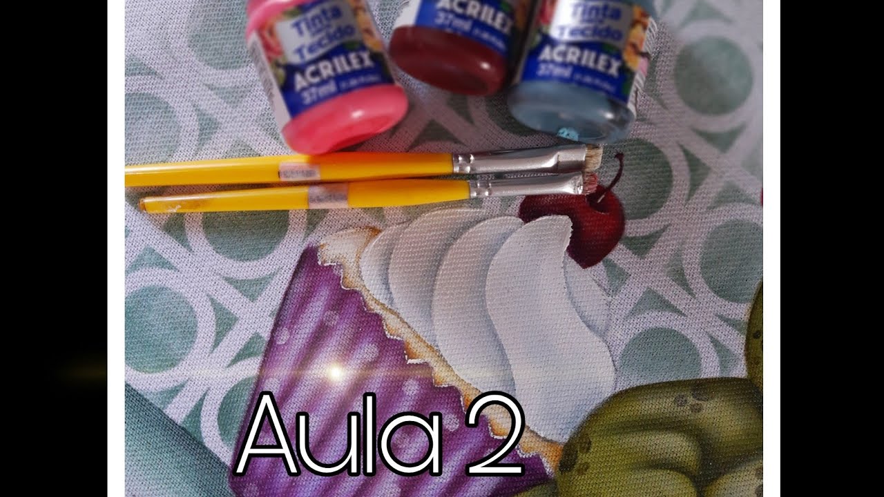 Aula 2 - como pintar cupcake no pano de copa Estilotex