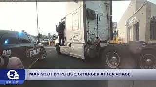 Body cam released from wild semi chase that ended in police shooting