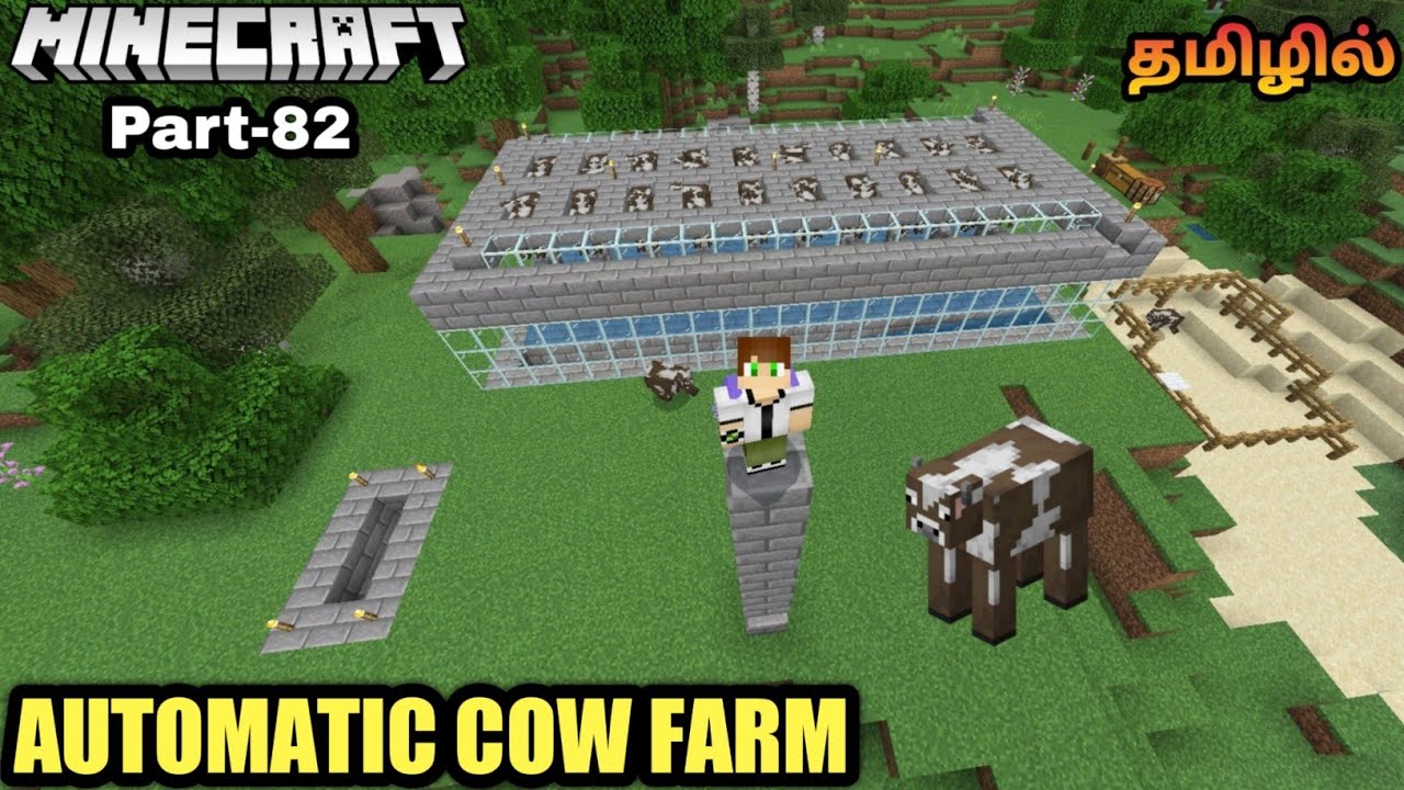 Minecraft Pocket Edition | Survival Gameplay | Automatic Cow Farm In ...