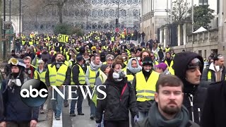 Thousands of the protesters have taken to the streets in Paris