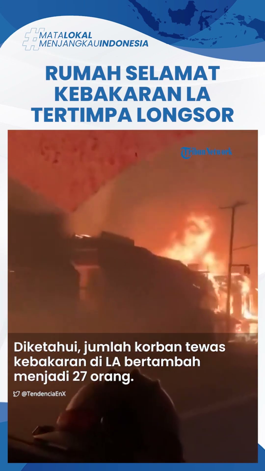 Penampakan Rumah Terbelah Usai Tertimpa Longsor di Area Kebakaran Los Angeles, Tertimbun Tanah