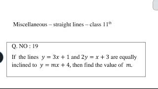 straight lines mis. ex 19