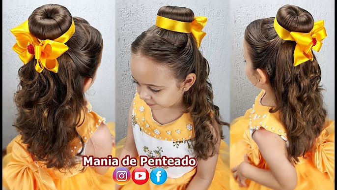 Penteado Infantil Fácil com Ligas, Coque ou Amarração para Festas e  Formaturas⚘, Easy Hairstyle for Girls