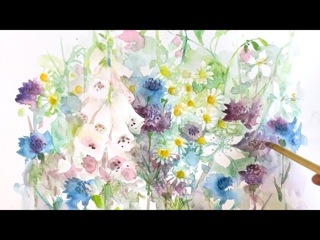 Junko Kitazawa 水彩画 天使と花 5/31 [水彩画]初夏の花を描く/watercolorpainting /制作過程 - YouTube