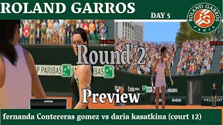 Fernanda Contreras  vs  Daria Kasatkina   | 🏆 ⚽ Roland Garros round 2     (26/05/2022) 🎮 frenchopen