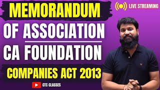 Memorandum of Association and Article of Association I CA Foundation The Companies Act 2013