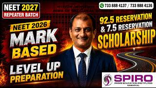 NEET 2026 Marks Based Scholarship | NEET 2027 Repeater Batch Admission | 92.5% & 7.5% Reservation