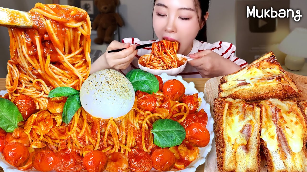 이 조합 미쳤는데요?👀달콤한 토마토 부라타치즈 파스타에 바삭촉촉 몬테크리스토 먹방ㅣ파스타 먹방 pasta ASMR Mukbang