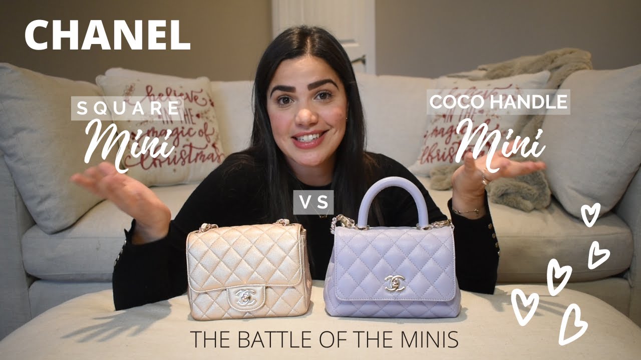 Chanel Square Mini & Coco Handle Mini Comparison! The Battle Of The  Minis!❤️ 