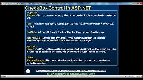 12 ASP NET CheckBox Control Part 122