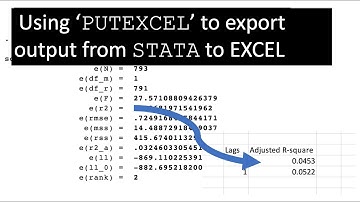 Using PUTEXCEL to export Stata output to MS Excel
