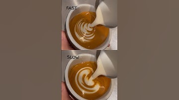 Wrapped Heart Latte Art: Slow VS Fast #shorts #latteart #tutorial