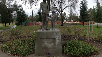 Old Glory Tattered, Theft of Steven Stayner Plaque Merced Ca Applegate Park