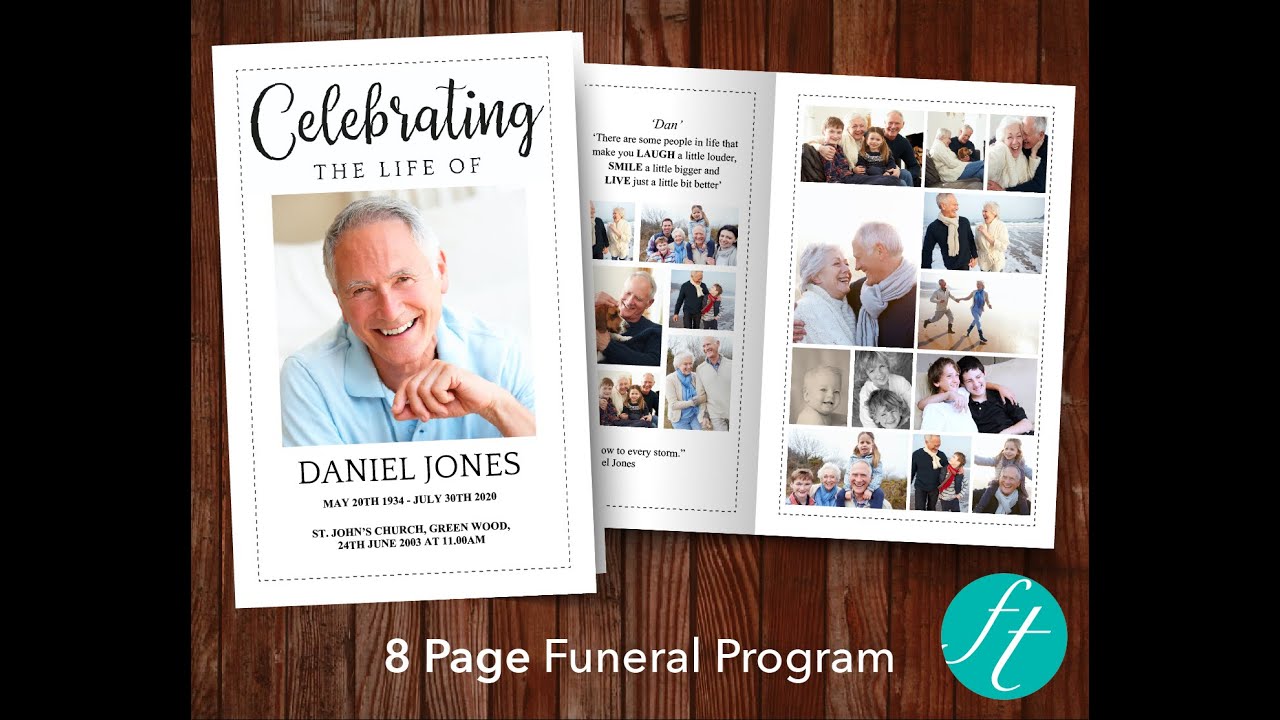 Classic 8 Page Funeral Program Template