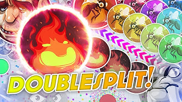 AGARIO WILDEST DOUBLESPLIT EVER / GIANT POPSPLITS, ONE PIECE PUSHSPLIT, DOUBLE CANNONSPLIT (Agar.io)
