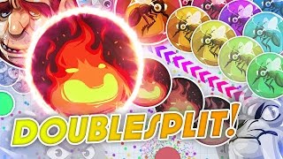 AGARIO WILDEST DOUBLESPLIT EVER / GIANT POPSPLITS, ONE PIECE PUSHSPLIT, DOUBLE CANNONSPLIT (Agar.io)