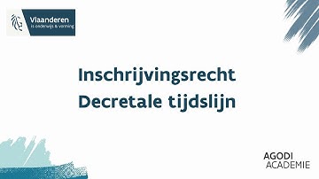 Inschrijvingsrecht: Decretale tijdslijn