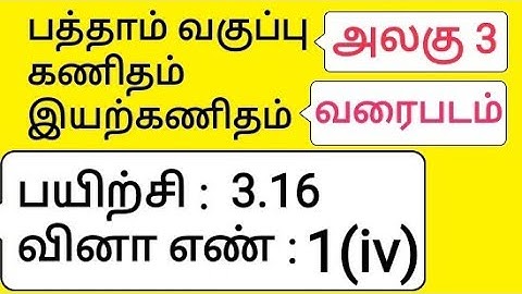 10th Maths Tamil Medium Chapter 3 Algebra Exercise 3.16 Sum 1(iv)