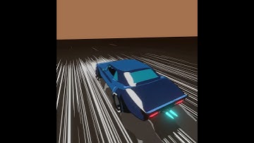 Car animation with speed lines and ground dust trails in Blender.