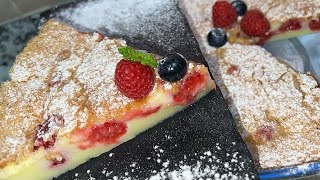 Clafoutis aux Framboises وصفة تحلية سهلة و سريعة بدون كريمة بمكونات بسيطة️