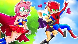 Sonic Spider-Man Fall in Love with Rouge, Poor Lover Amy Alone - Sonic the Hedgehog 2 Animation