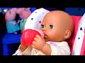 Baby Annabell doll feeding time with toy food. Pretend to play with Baby Born doll feeding time.