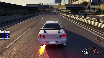 Nissan Skyline R34| 2 step & Anti Lag Testing| For our new SPR Server w/ Traffic| Assetto Corsa