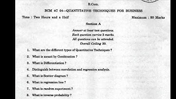 quantitative techniques for business question paper 2021 | bcom quantitative techniques of business