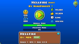Hellfire By NukeForceX 100% With all coins Geometry Dash Daily Level