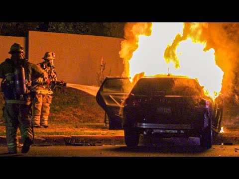 LAFD Light Force 29 & Rescue 829: Traffic Collision with Fire