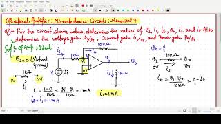 Operational Amplifiers: Microelectronics Circuits Exercise : Numerical 7