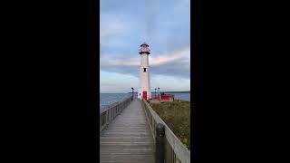 Wawatam Lighthouse in St. Ignace nearing dusk . #LovetheMitten