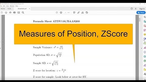 Measures of Position and Zscore